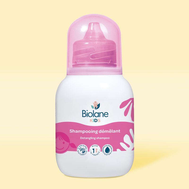 Shampooing démêlant Biolane 250 ml – flacon rose