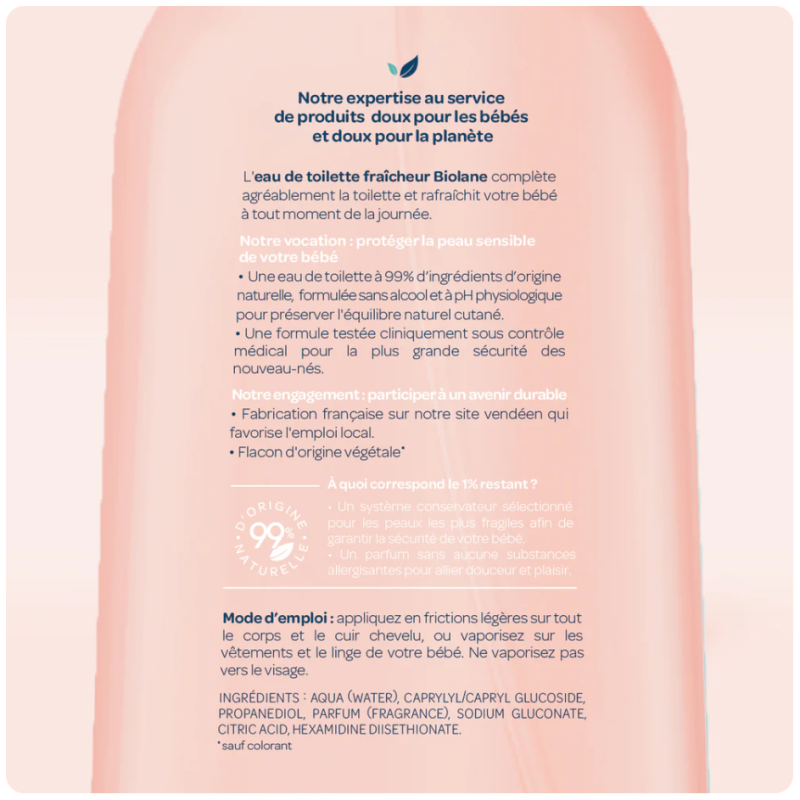 Spray parfumant rafraîchissant Biolane 200 ml